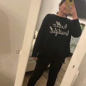 Le Lis Hello Beautiful Black Sweater